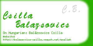 csilla balazsovics business card